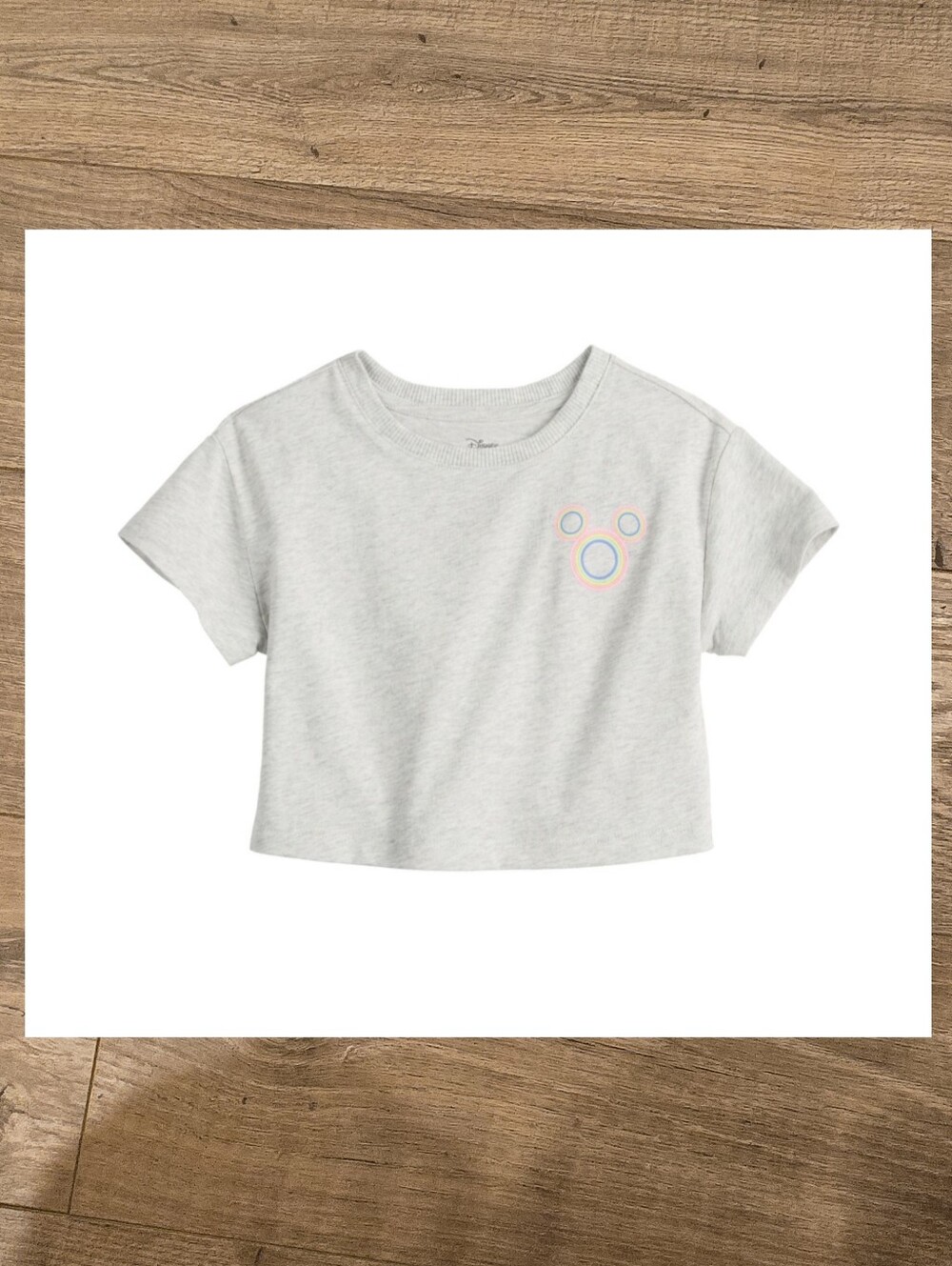NWT Disney Mickey Mouse Rainbow Circle Crop Tee Multisize Avail 4T 4 & 6